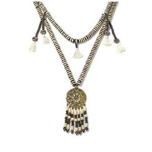 BAJALIA Purva Africa-Inspired Tassel Necklace NEW
